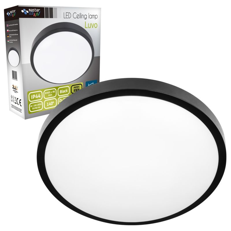 Plafon LED MasterLED Luvo 2xE27 IP44 sufitowy okrągły czarny 1 szt.