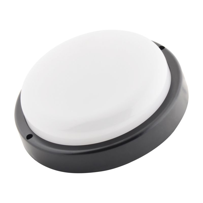 Plafon LED MasterLED Maks 12W fi15cm IP54 4000K neutralna biel z czujnikiem ruchu czarny 1 szt.