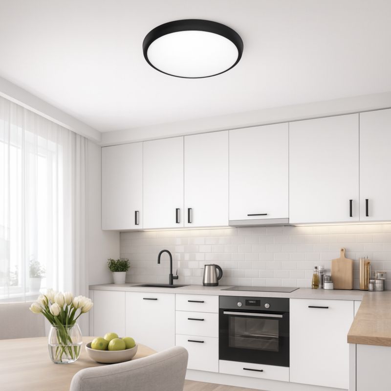Plafon LED XUDO 13W Biały neutralny 4000K IP65 Czarny Lampa sufitowa 1 szt.