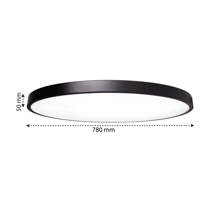 Plafon LED XUDO 142W 78cm CCT aplikacja TUYA Czarny Okrągły 1 szt.