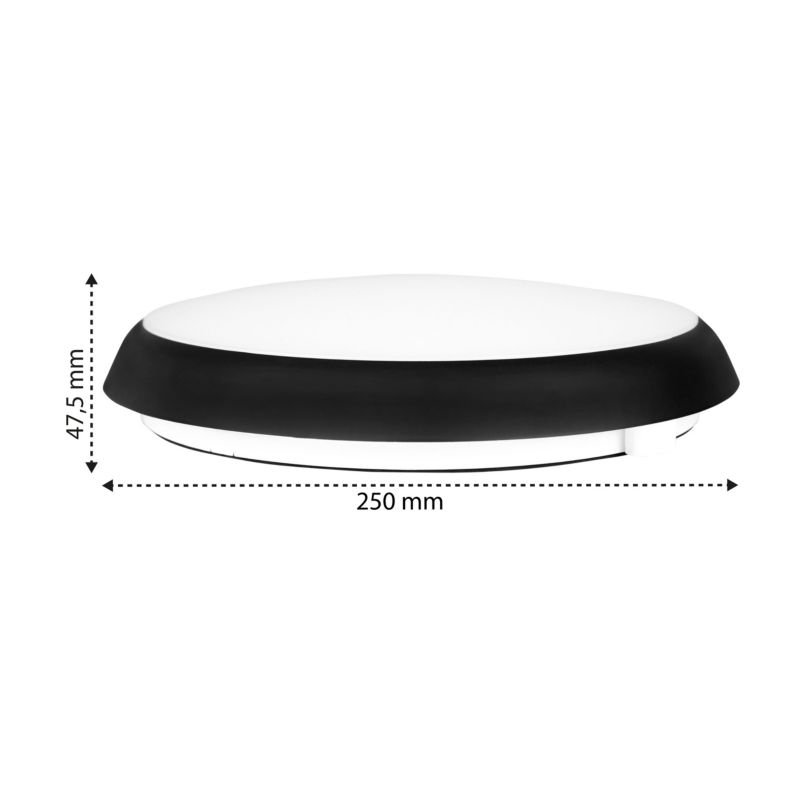 Plafon LED XUDO 18W z czujnikiem ruchu Biały neutralny 4000K IP65 Czarny 1 szt.