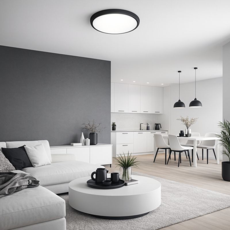Plafon LED XUDO 18W z czujnikiem ruchu Biały neutralny 4000K IP65 Czarny 1 szt.
