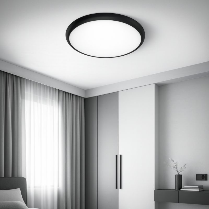 Plafon LED XUDO 18W z czujnikiem ruchu Biały neutralny 4000K IP65 Czarny 1 szt.