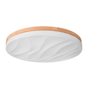 Plafon LED XUDO 54W 40cm 3CCT z efektem gwiazd Pilot Drewno 1 szt.
