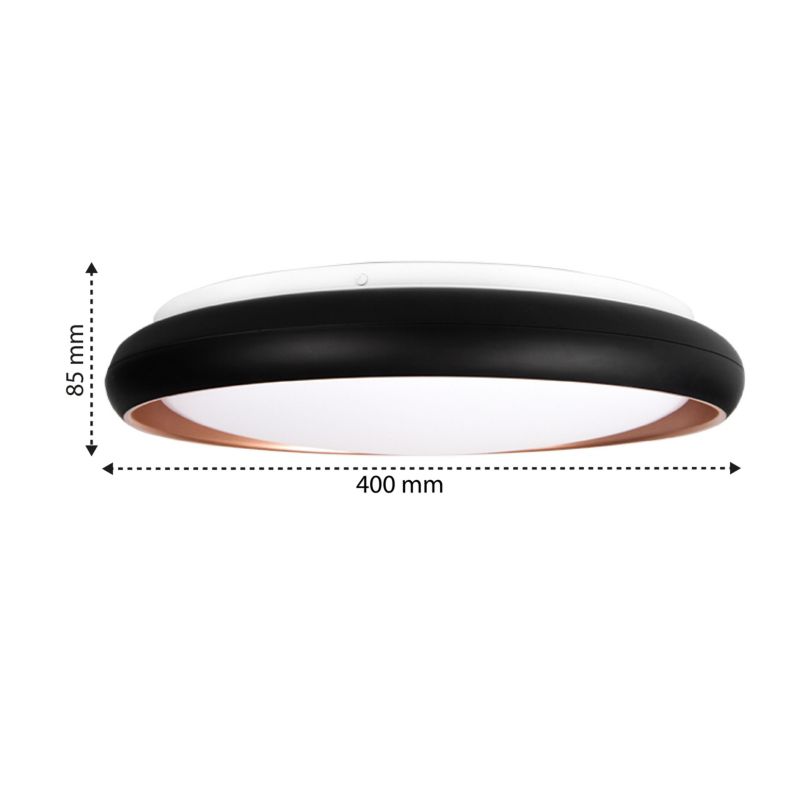 Plafon LED XUDO 54W 40cm 3CCT z pilotem Czarno-Złoty 1 szt.