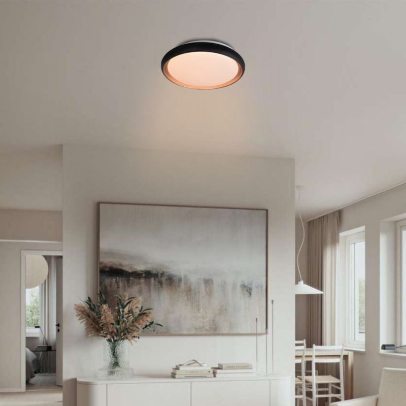 Plafon LED XUDO 54W 40cm 3CCT z pilotem Czarno-Złoty 1 szt.