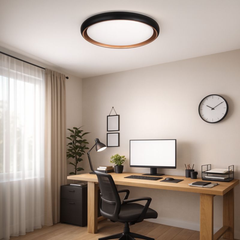 Plafon LED XUDO 54W 40cm 3CCT z pilotem Czarno-Złoty 1 szt.