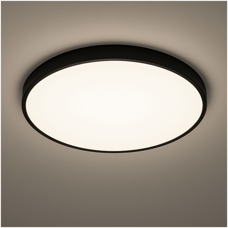 Plafon LEDHOFF Lampa sufitowa LED Czarny okrągły panel do pokoju 50cm Neutralna barwa 4000K Jasny 5000lm 50W 1 szt.
