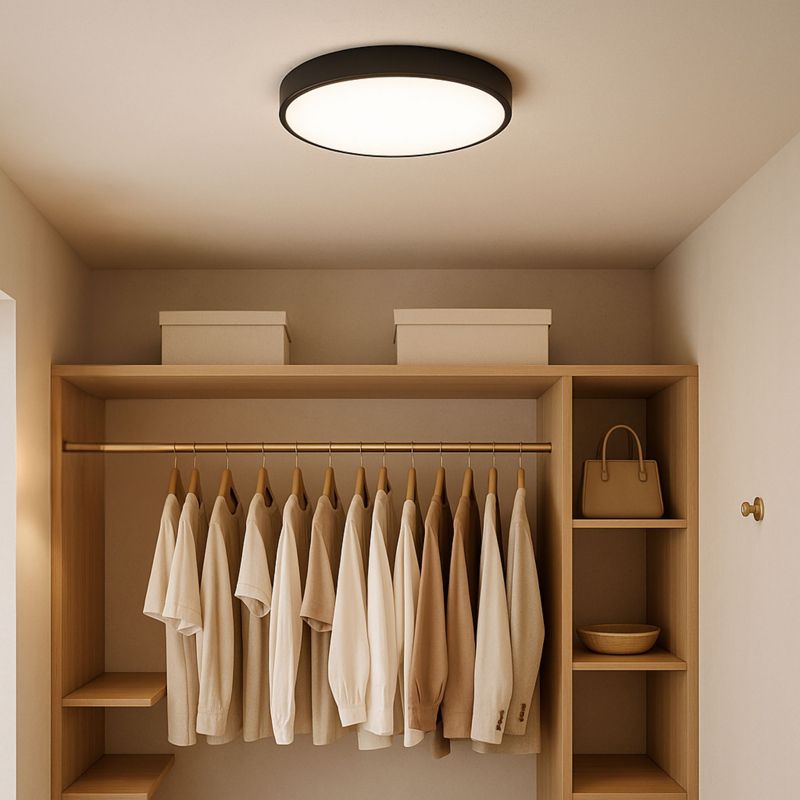 Plafon LEDHOFF Lampa sufitowa LED Czarny okrągły panel do pokoju 50cm Neutralna barwa 4000K Jasny 5000lm 50W 1 szt.