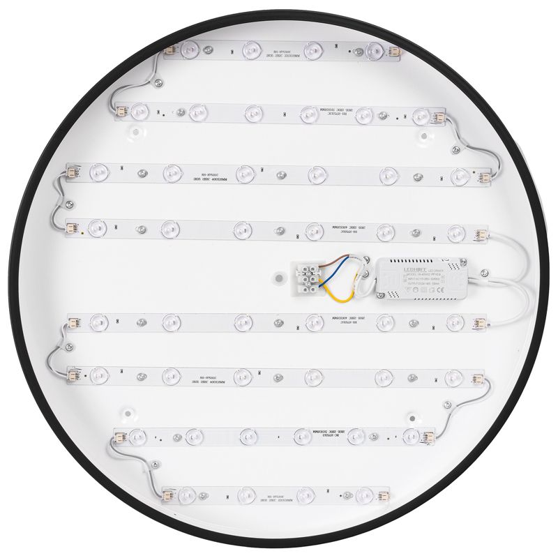 Plafon LEDHOFF Lampa sufitowa LED Czarny okrągły panel do pokoju 50cm Neutralna barwa 4000K Jasny 5000lm 50W 1 szt.