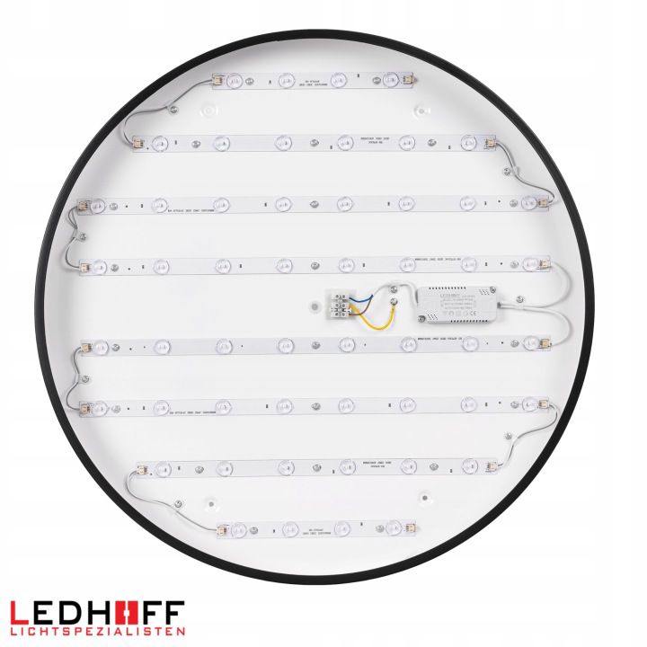 Plafon LEDHOFF Lampa sufitowa LED Czarny okrągły panel do pokoju 60cm Neutralna barwa 4000K Jasny 6000lm 60W 1 szt.