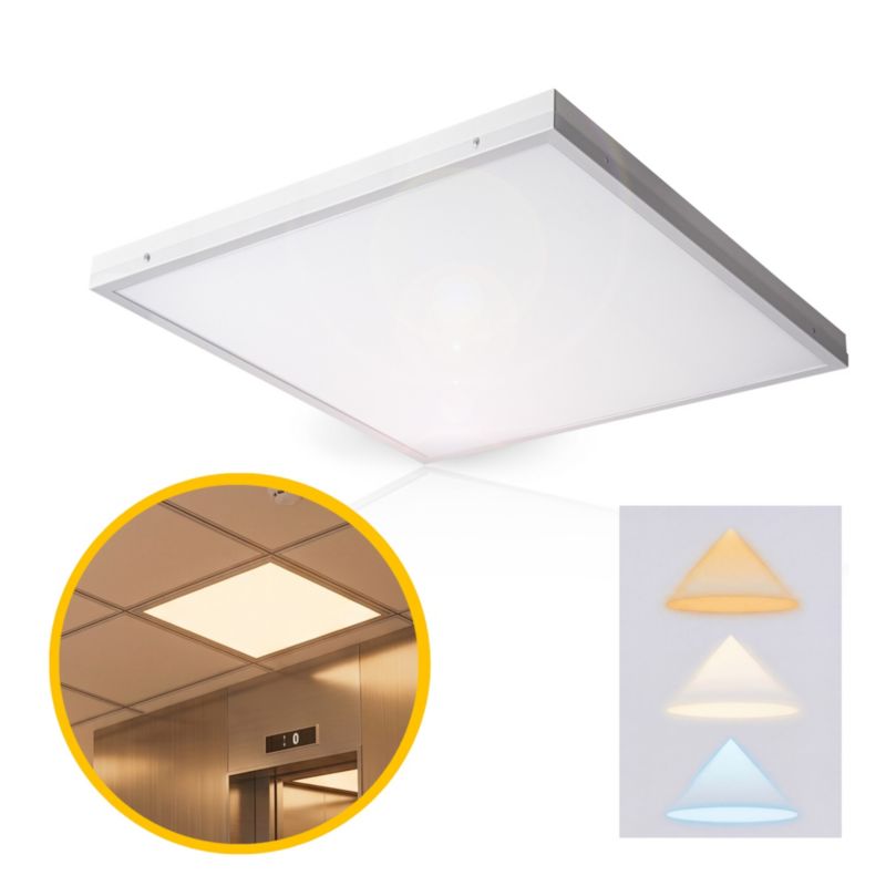 Plafon LightLogic LED natynkowy LL PANEL CCT 30-50W W 67007 kwadratowy biały 3 barwy 3 moce 1szt.