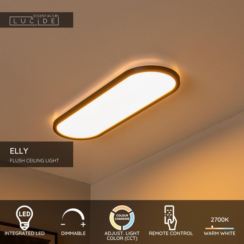 Plafon Lucide ELLY czarno-biały owalny 60cm LED 24W 2700-4000K 2000lm IP20 - 1 szt.