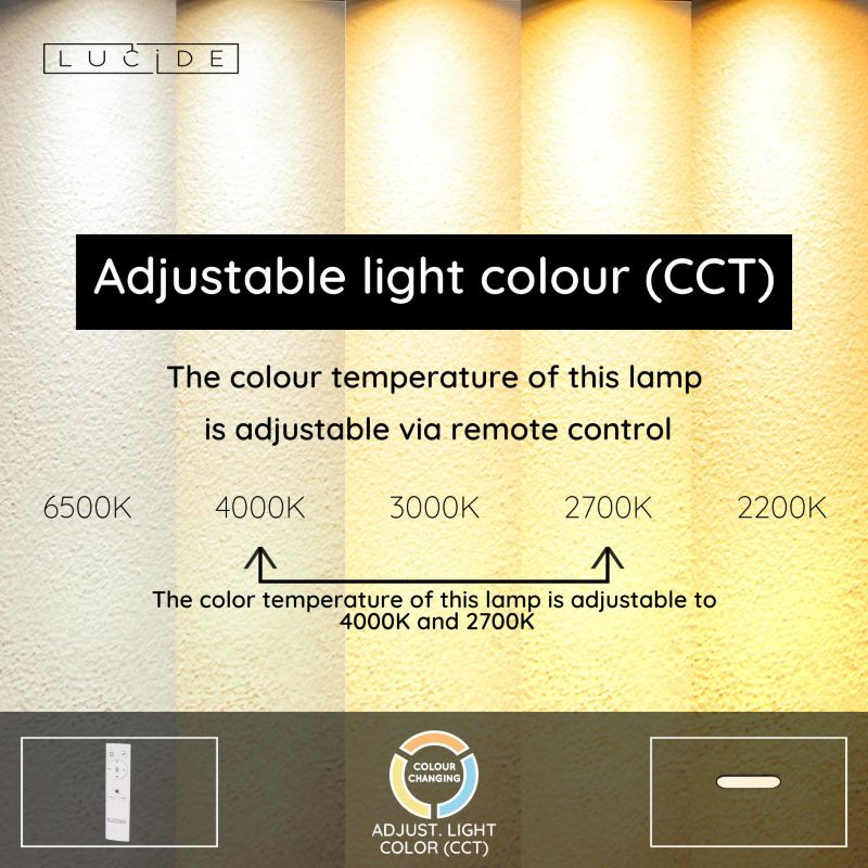 Plafon Lucide ELLY czarno-biały owalny 60cm LED 24W 2700-4000K 2000lm IP20 - 1 szt.