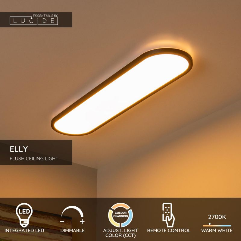 Plafon Lucide ELLY czarno-biały owalny 80cm LED 36W 2700-4000K 3000lm IP20 - 1 szt.