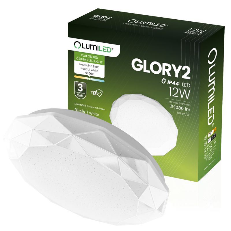 Plafon Lumiled Lampa Sufitowa Łazienkowy Plafon LED  12W IP44 Okrągły 26cm 1 szt.