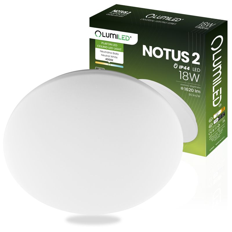 Plafon Lumiled Lampa Sufitowa Łazienkowy Plafon LED  18W 2 Okrągły IP44 33 cm 1 szt.