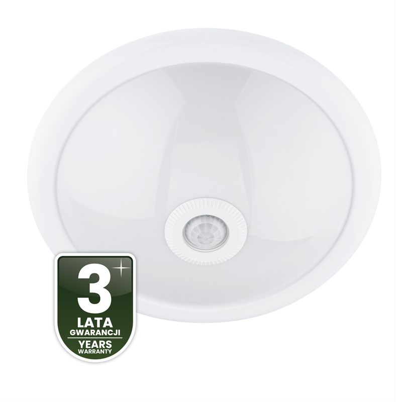 Plafon Lumiled Lampa Sufitowa Łazienkowy Plafon LED  2x E27 IP44 z Czujnikiem Ruchu i Zmierzchu Biały Okrągły 30cm 1 szt.
