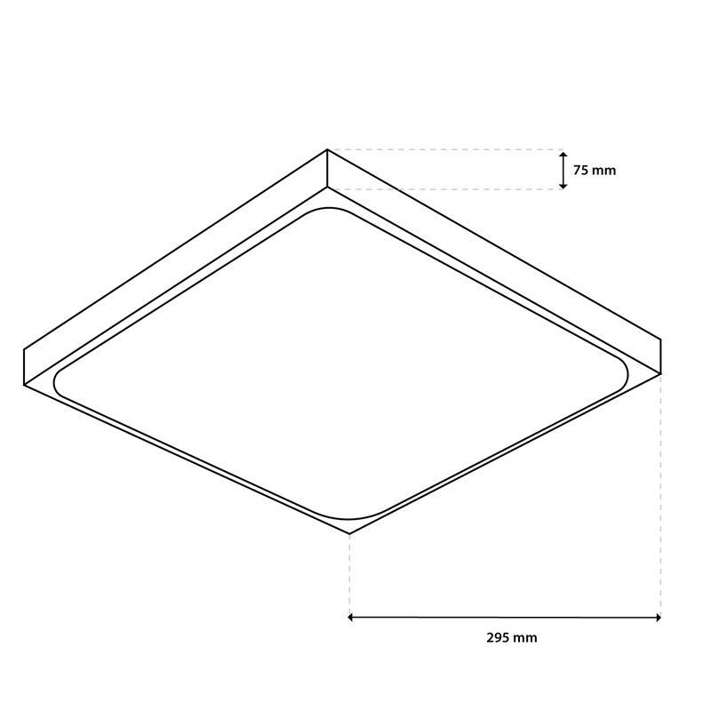 Plafon Lumiled Lampa Sufitowa Łazienkowy Plafon LED  2x E27 Kwadratowy IP44 30cm 1 szt.