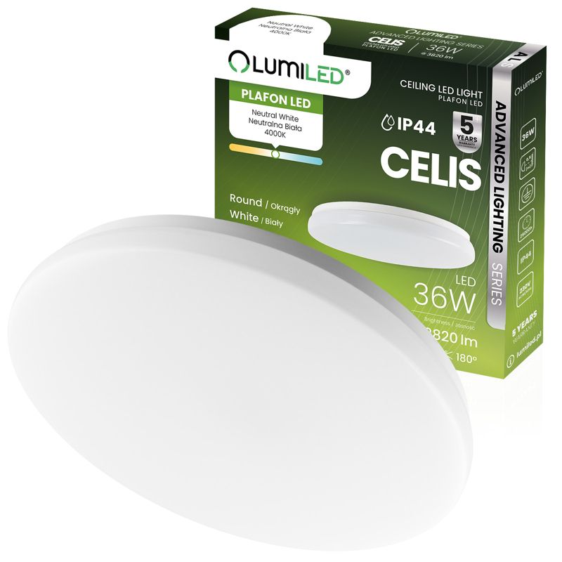 Plafon Lumiled Lampa Sufitowa Łazienkowy Plafon LED  36W 4000K Okrągły IP44 1 szt.