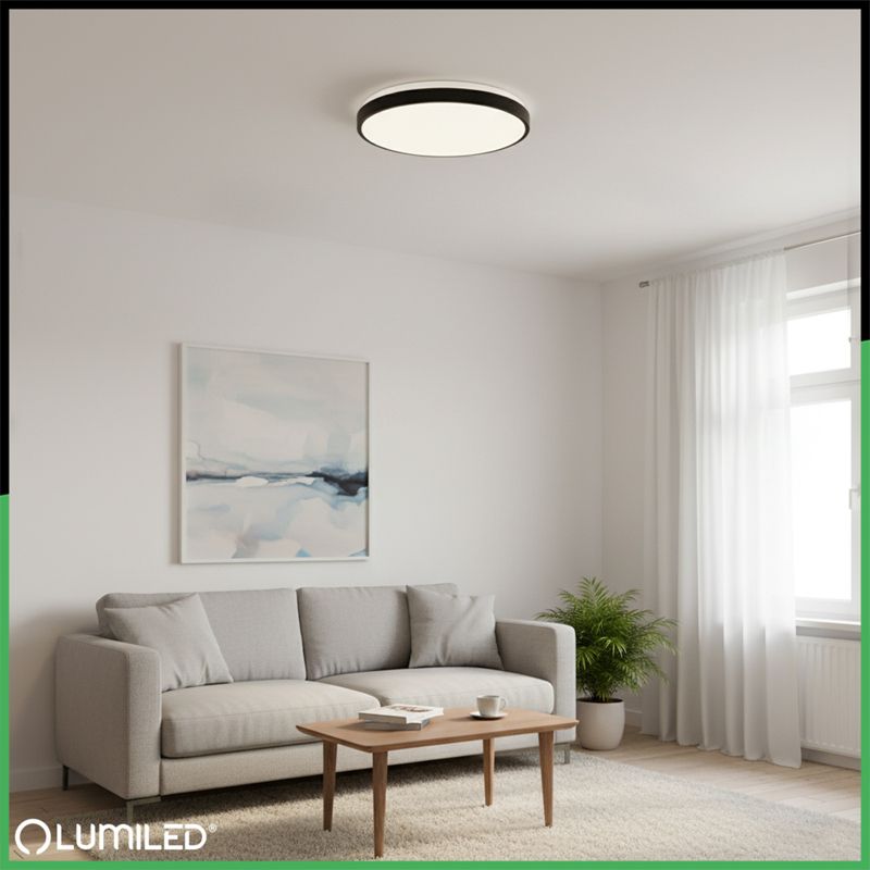 Plafon Lumiled Lampa Sufitowa Łazienkowy Plafon LED  36W 4000K Okrągły IP44 Czarny 1 szt.