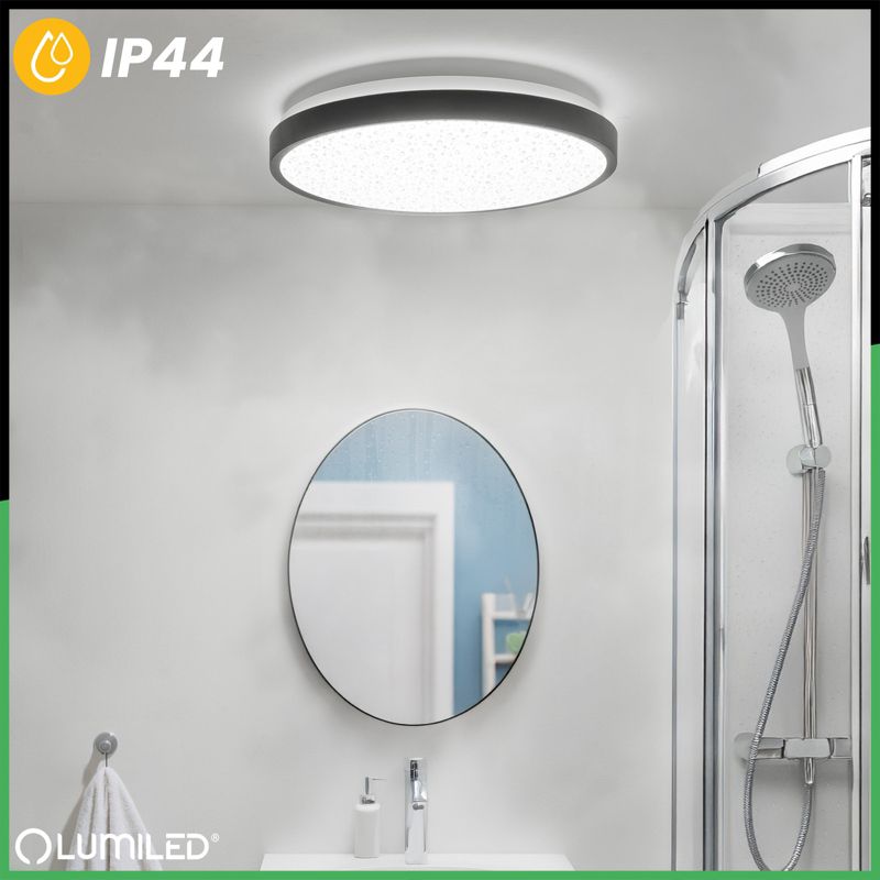 Plafon Lumiled Lampa Sufitowa Łazienkowy Plafon LED  36W 4000K Okrągły IP44 Czarny 1 szt.