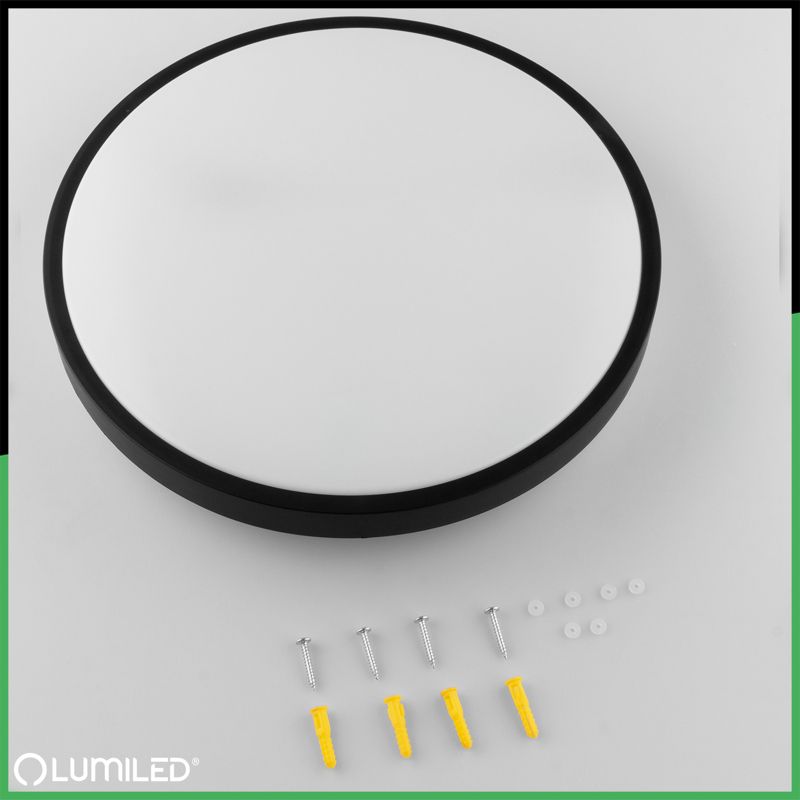 Plafon Lumiled Lampa Sufitowa Łazienkowy Plafon LED  36W 4000K Okrągły IP44 Czarny 1 szt.