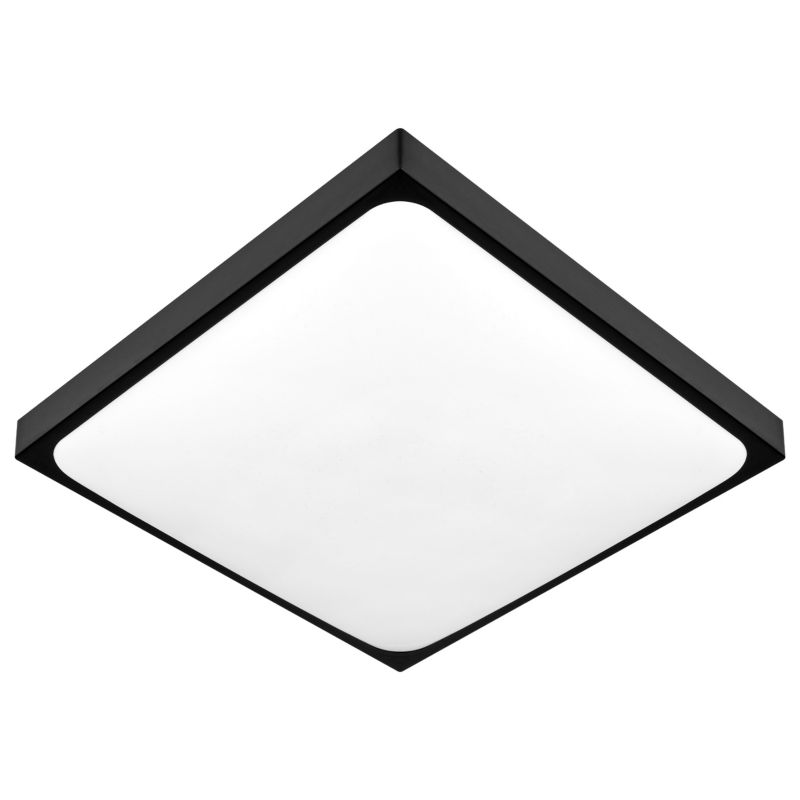 Plafon MasterLED Luvo 2x E27 czujnik ruchu DIP 30,5 cm IP44 kwadratowy czarny 1 szt.
