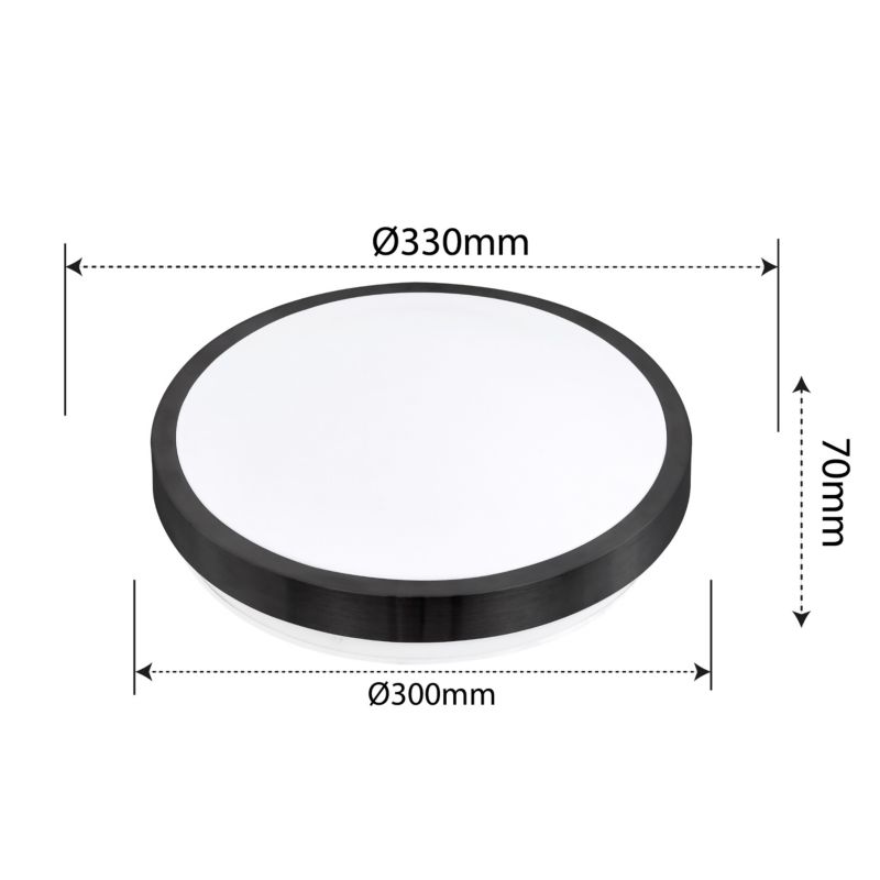 Plafon MasterLED Solen 2x E27 LED 33 cm IP44 okrągły czarny 1 szt.