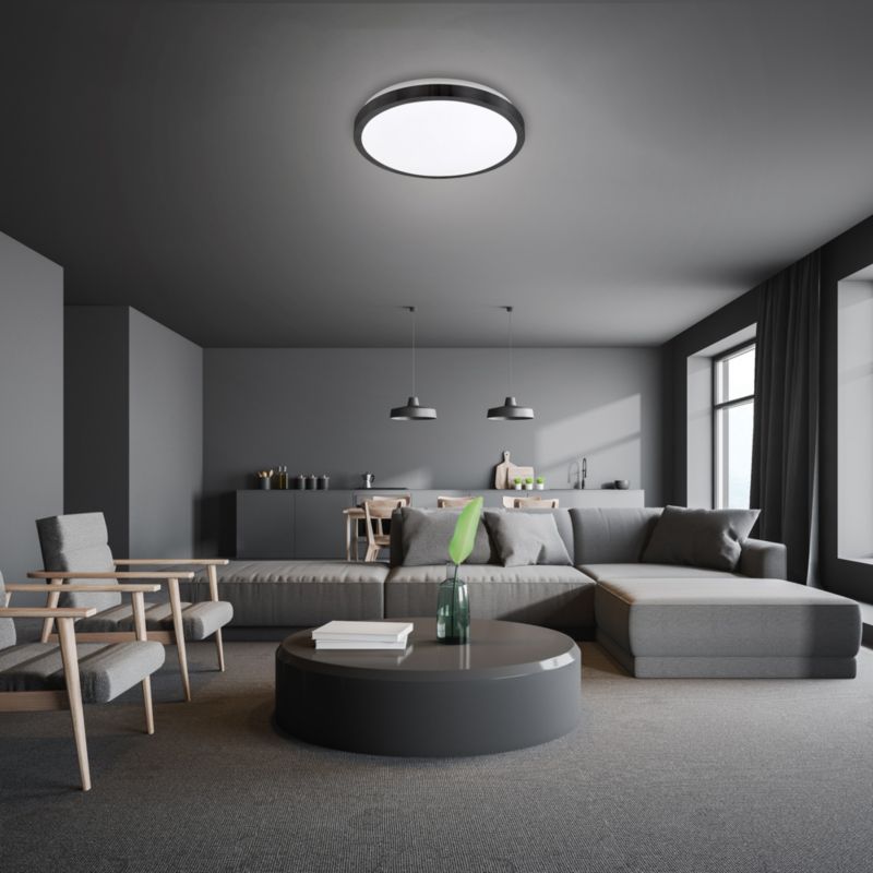 Plafon MasterLED Solen 2x E27 LED 33 cm IP44 okrągły czarny 1 szt.