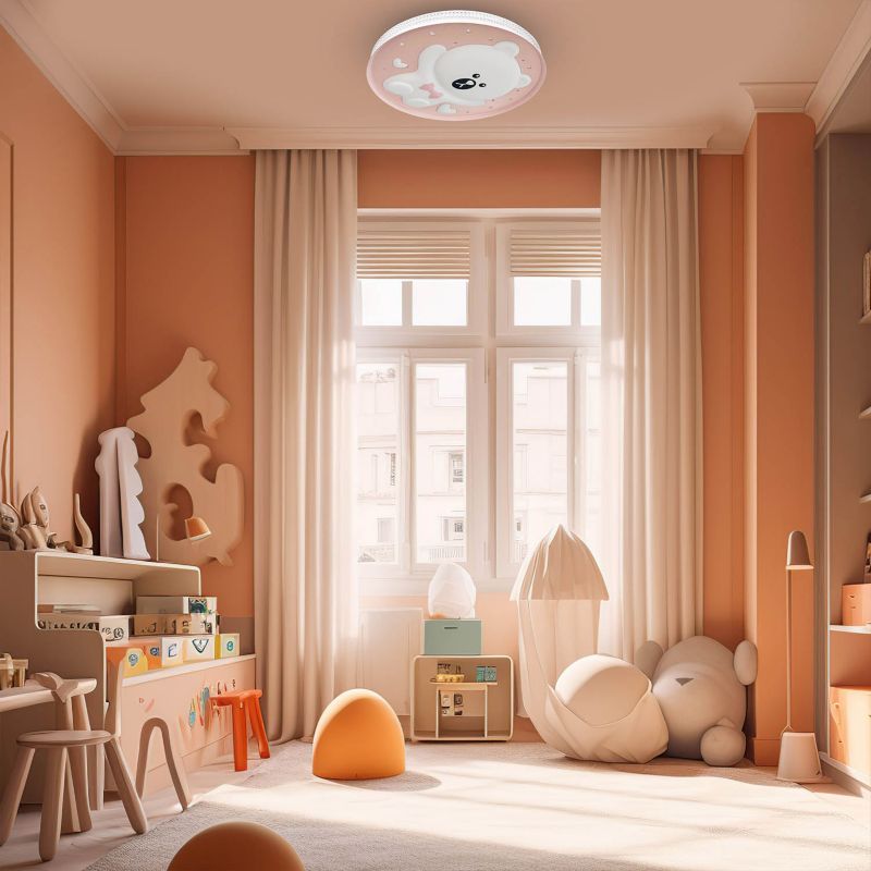 Plafon MIlagro Bear pink LED ceiling light 34 W