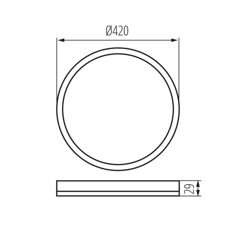 Plafon Miledo AZPO biały okrągły 42cm LED 22W Biały zmienny 3000-6000K 2700lm IP54 - 1 szt.
