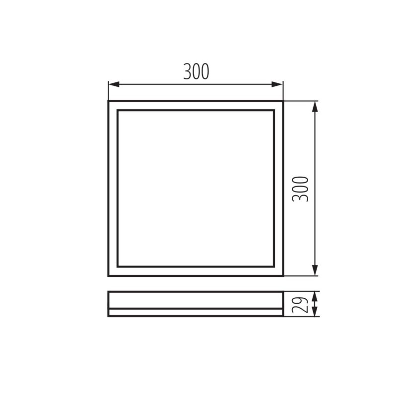 Plafon Miledo AZPO czarno-biały kwadratowy 30cm LED 17,5W Biały zmienny 3000-6000K 1800lm IP54 - 1 szt.