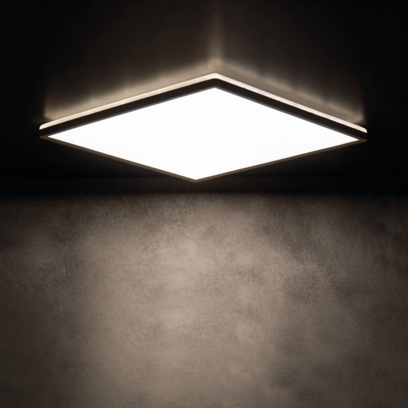 Plafon Miledo AZPO czarno-biały kwadratowy 42cm LED 22W Biały zmienny 3000-6000K 2550lm IP54 - 1 szt.