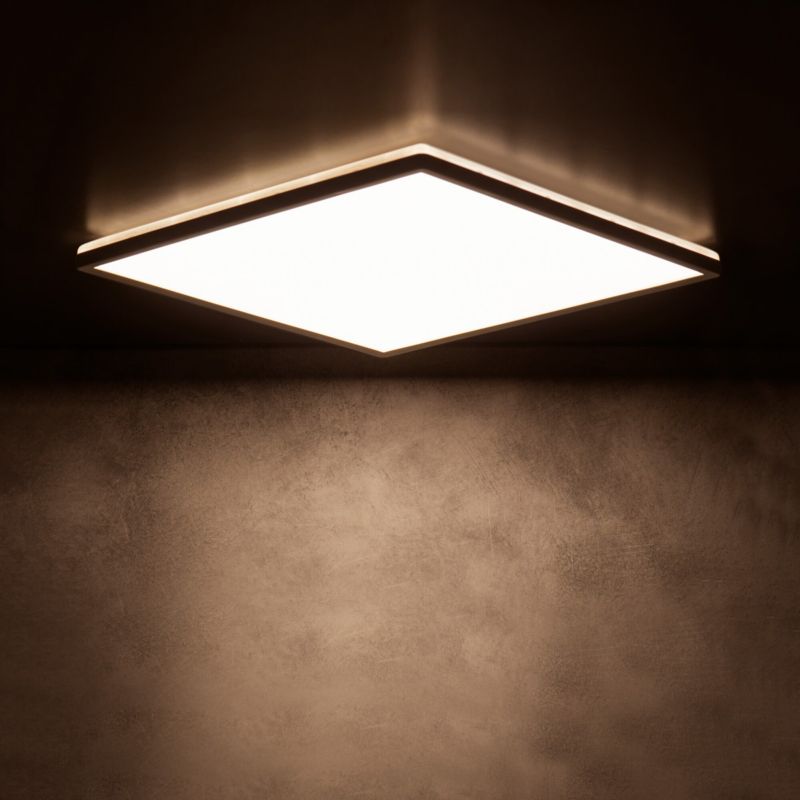 Plafon Miledo AZPO czarno-biały kwadratowy 42cm LED 22W Biały zmienny 3000-6000K 2550lm IP54 - 1 szt.