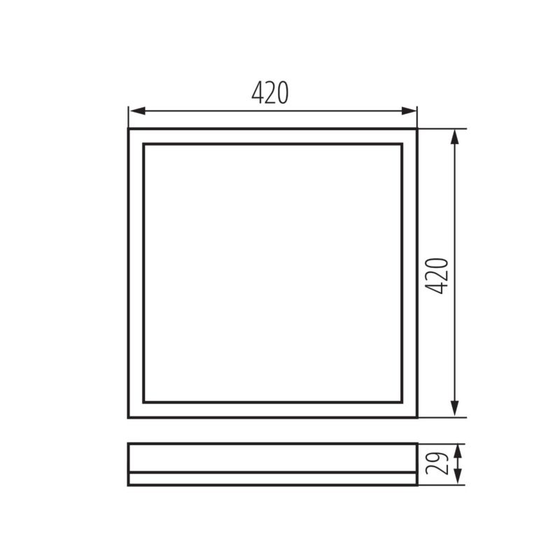 Plafon Miledo AZPO czarno-biały kwadratowy 42cm LED 22W Biały zmienny 3000-6000K 2550lm IP54 - 1 szt.