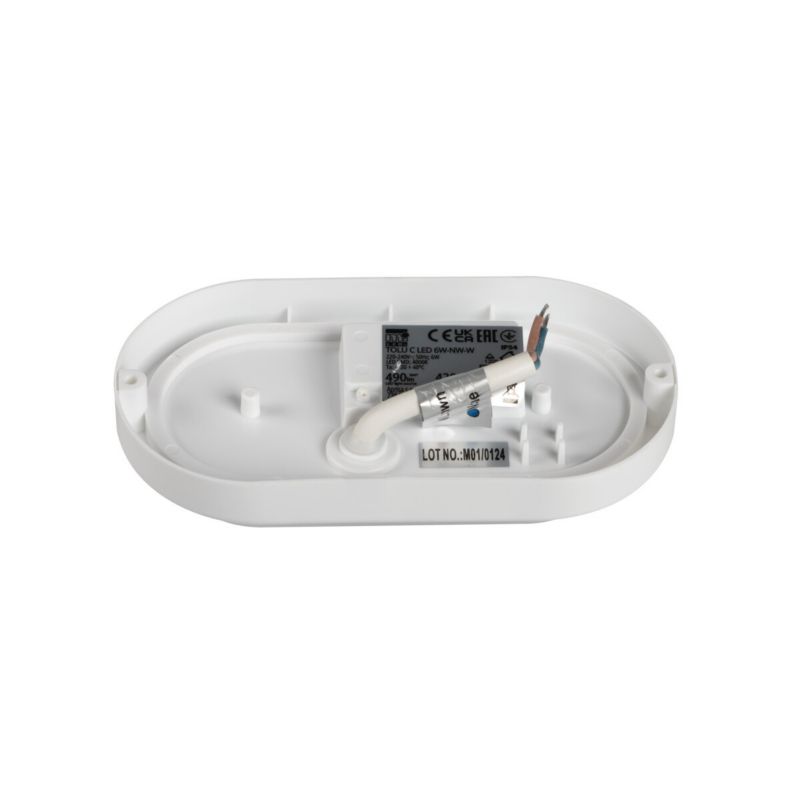 Plafon Miledo Tolu biały LED 6W 4000K 420  IP54 wym: 3,8 x 15,8 x 15,8 cm tworzywo sztuczne - 1 szt.