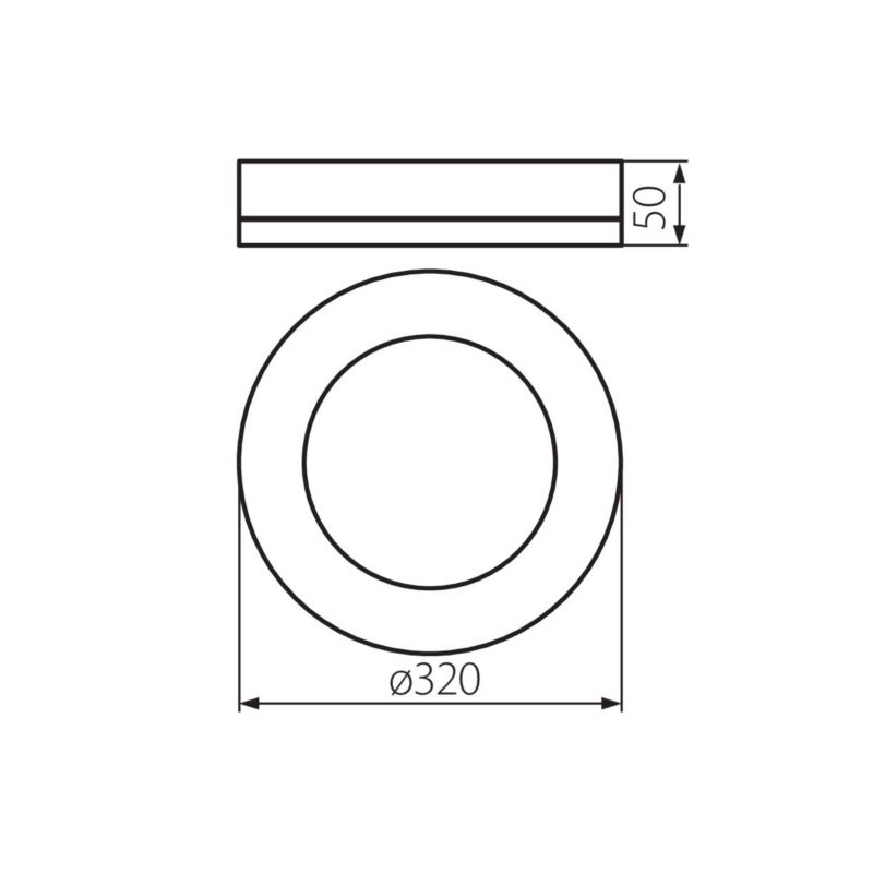 Plafon Miledo Tura czarno-biały LED 24W 4000K 1800lm  IP65 wym: 5 x 32 x 32 cm tworzywo sztuczne - 1 szt.