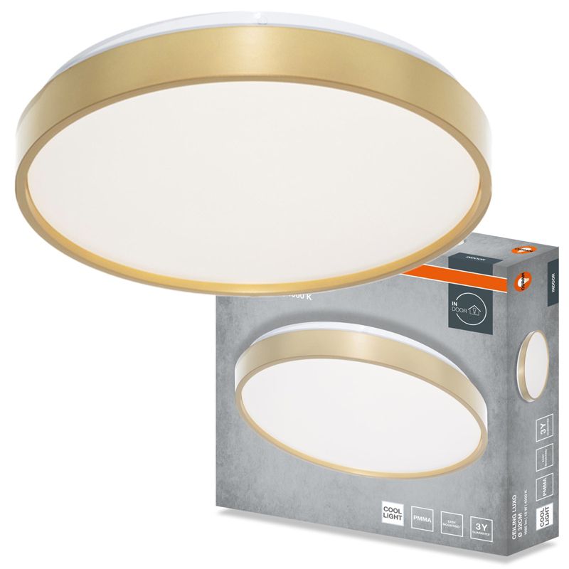 Plafon Osram Luxo Lampa Sufitowa Plafon LED 18W 990lm 4000K 120st Okrągły Złoty 1 szt.