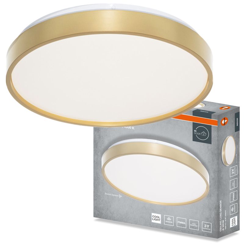 Plafon Osram Luxo Lampa Sufitowa Plafon LED 18W 990lm 4000K Okrągły Złoty 1 szt.