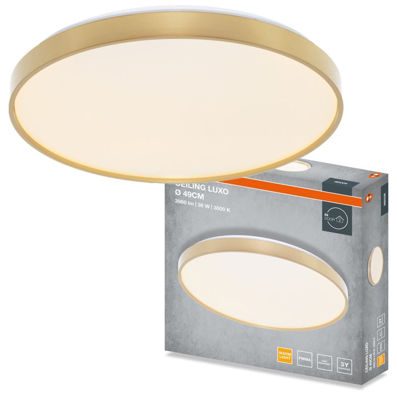 Plafon Osram Luxo Lampa Sufitowa Plafon LED 36W 1980lm 3000K Okrągły Złoty 1 szt.