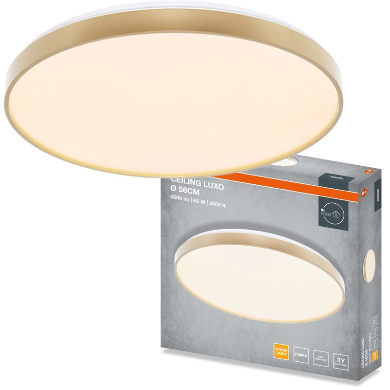 Plafon Osram Luxo Lampa Sufitowa Plafon LED 60W 3300lm 3000K Okrągły Złoty 1 szt.