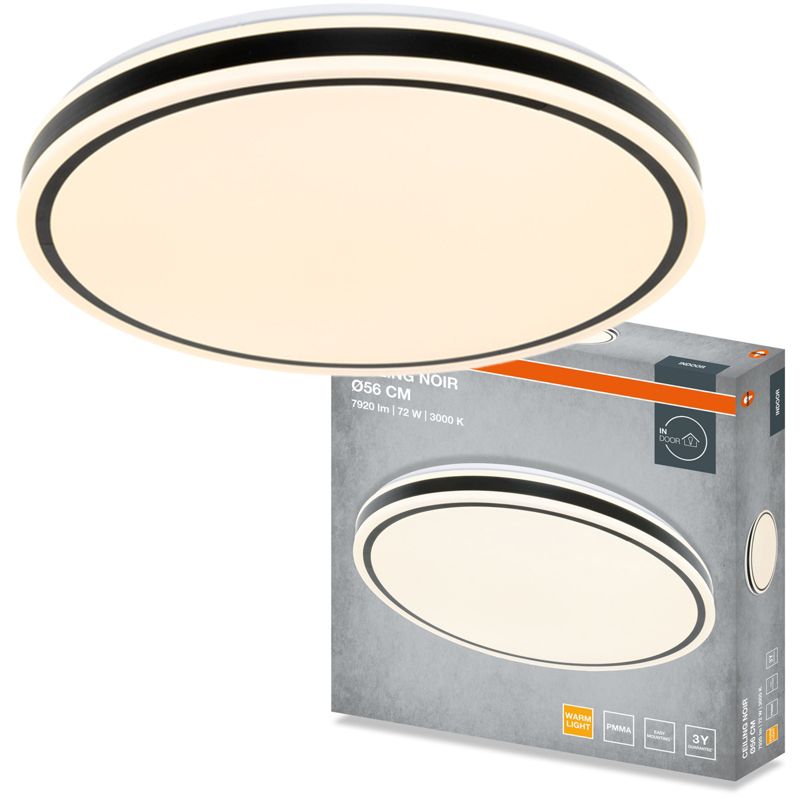 Plafon Osram Noir Lampa Sufitowa Plafon LED 72W 4320lm 3000K Okrągły Czarny 1 szt.