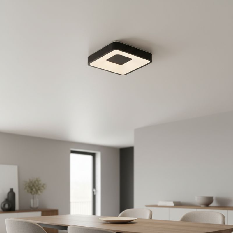 Plafon Osram Orbis Lampa Sufitowa Plafon LED 16W 1000lm 3000K Kwadratowy Czarny 1 szt.