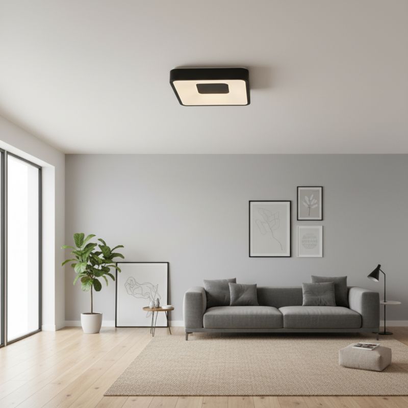 Plafon Osram Orbis Lampa Sufitowa Plafon LED 16W 1000lm 3000K Kwadratowy Czarny 1 szt.