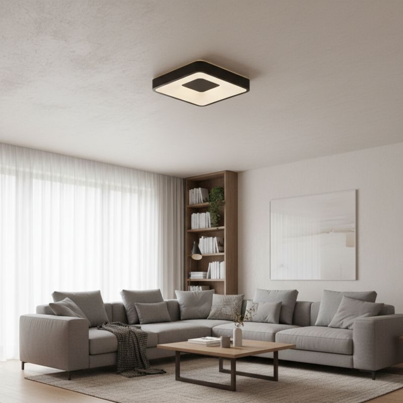 Plafon Osram Orbis Lampa Sufitowa Plafon LED 16W 1000lm 3000K Kwadratowy Czarny 1 szt.