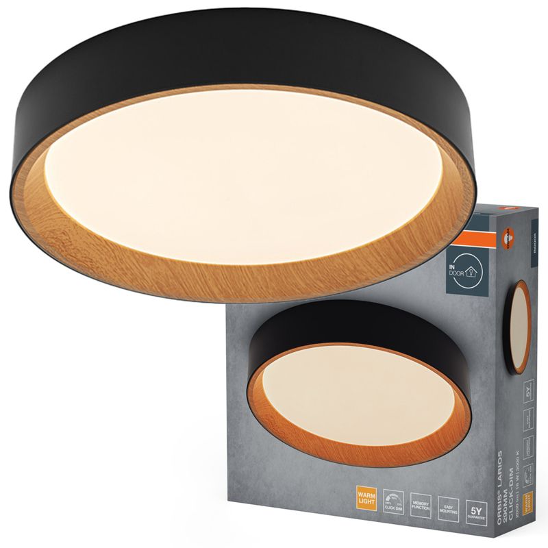 Plafon Osram Orbis Lampa Sufitowa Plafon LED 16W 1000lm 3000K Okrągły Brązowy Czarny 1 szt.