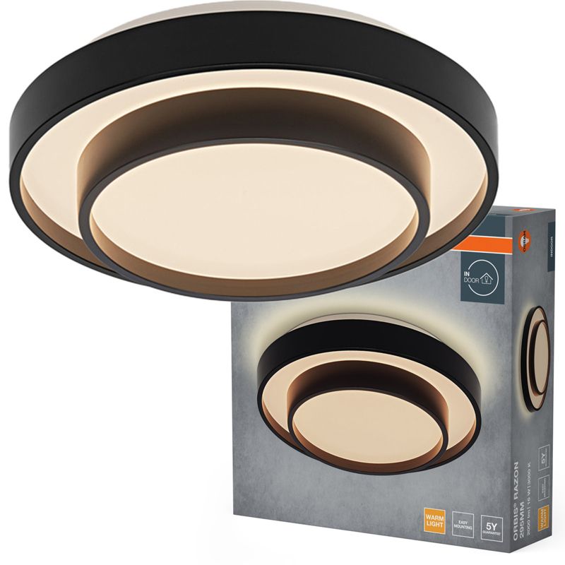 Plafon Osram Orbis Lampa Sufitowa Plafon LED 16W 1000lm 3000K Okrągły Czarny 1 szt.
