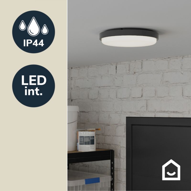 Plafon piwniczny GoodHome Almagro 900 lm IP44 czarny