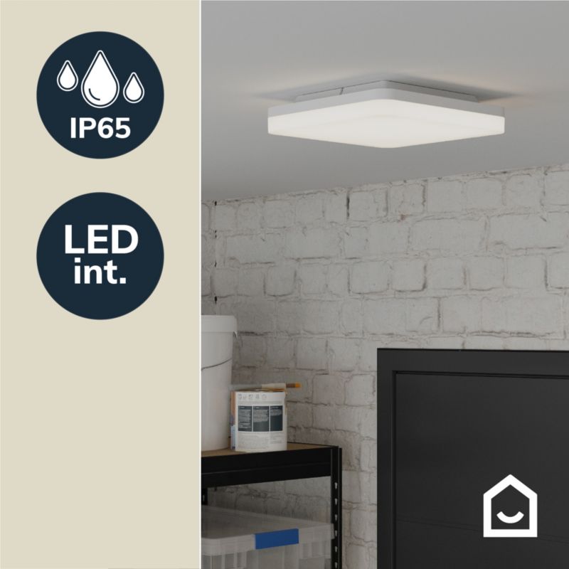 Plafon piwniczny GoodHome Loncke kwadratowy 1800 lm IP65 biały